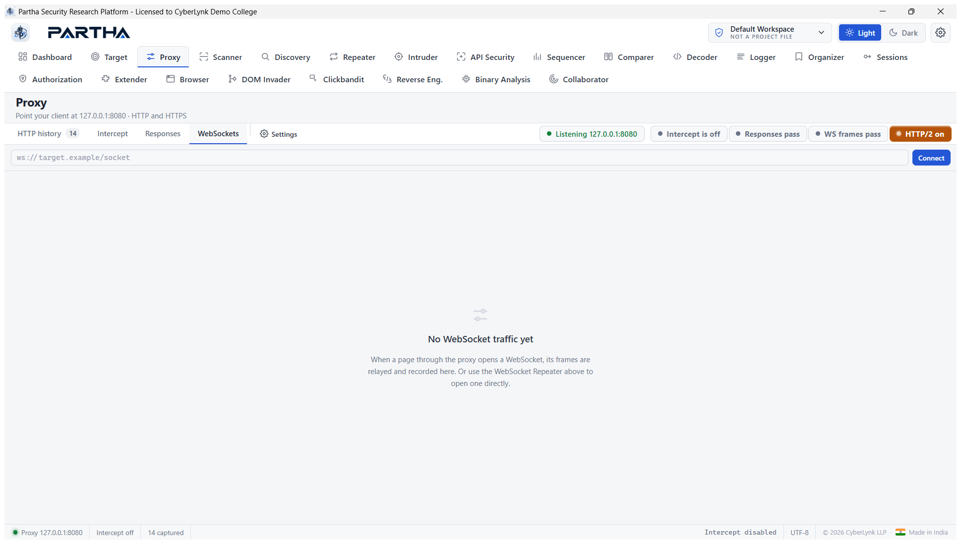 Proxy WebSockets tab